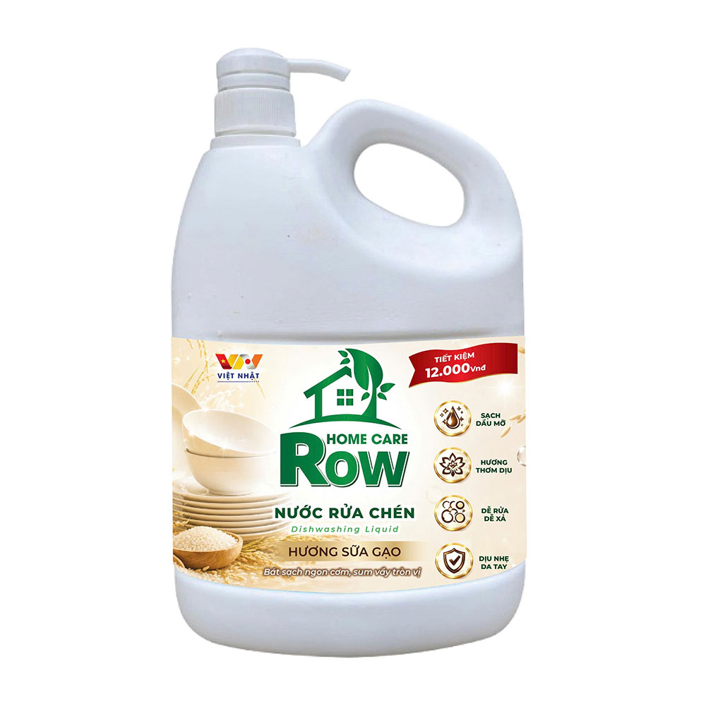 Nước rửa chén hương sữa gạo Row 1.6KG