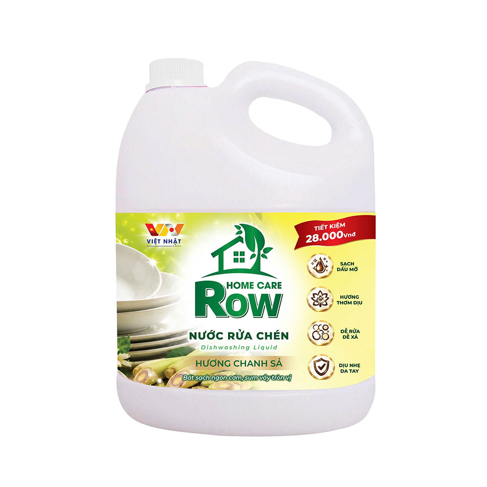 Nước rửa chén hương chanh sả Row 3.6KG