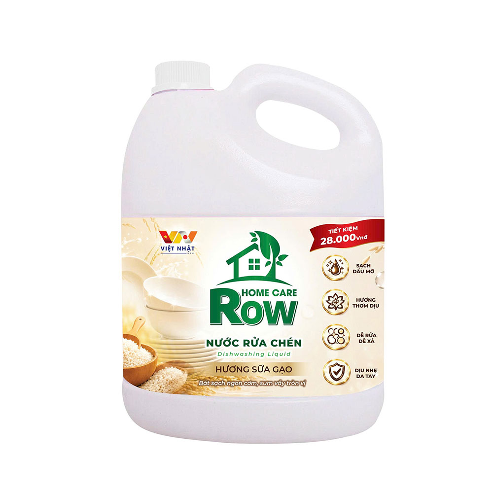 Nước rửa chén hương sữa gạo Row 3.6KG